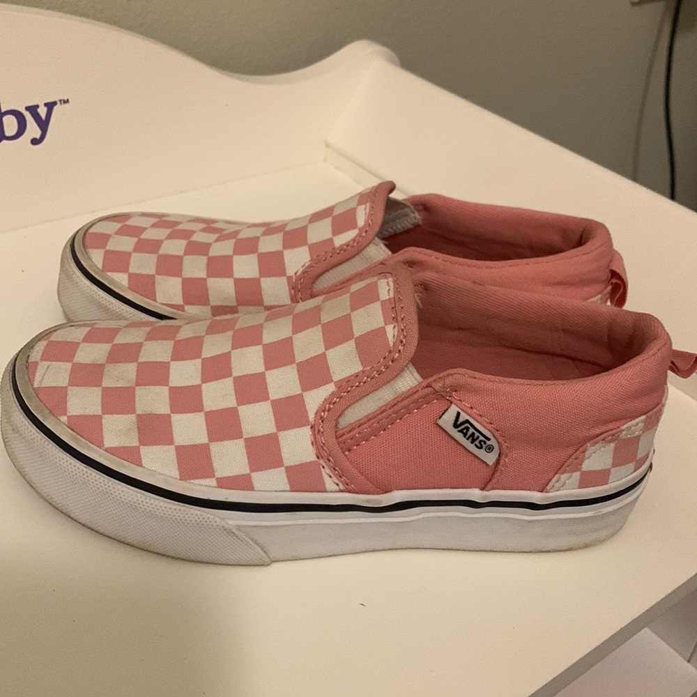 Pink Checkered Girls Vans size 13
